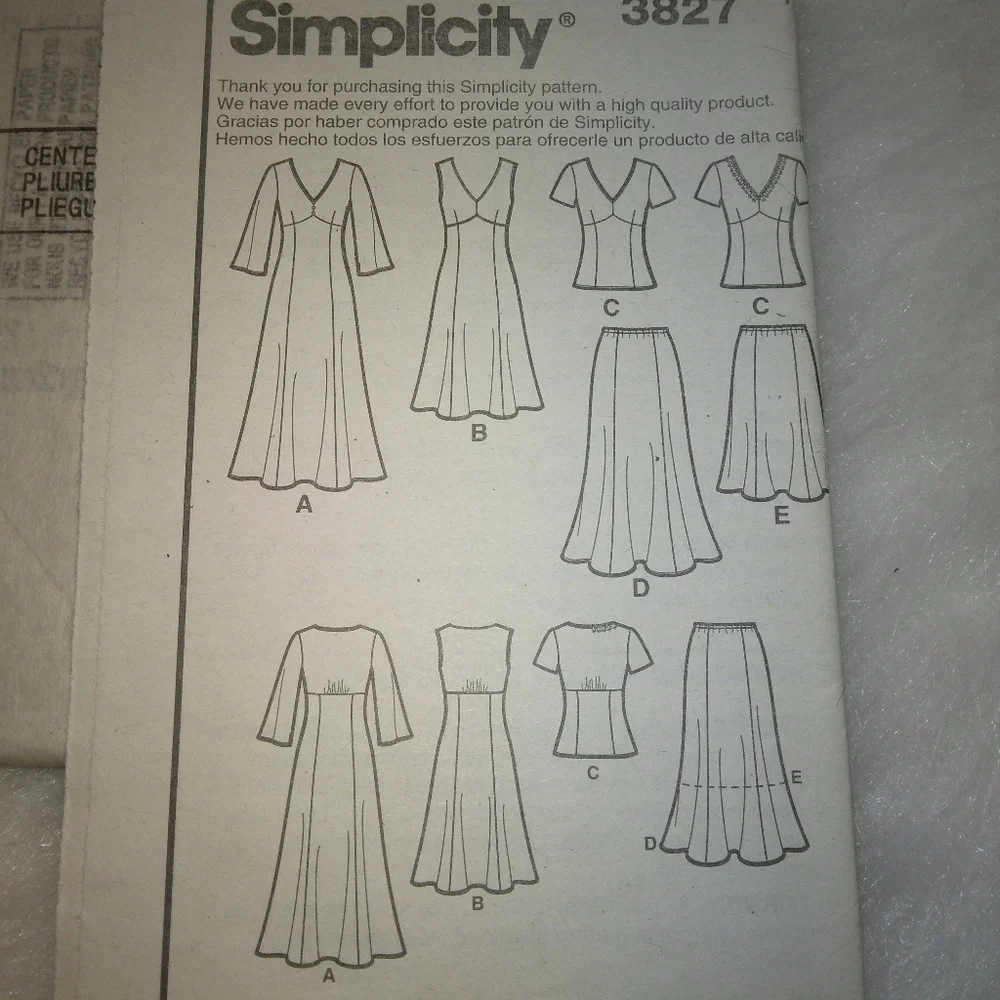 Simplicity sewing pattern